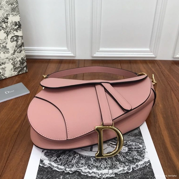 Cheap Calfskin Grained Bag Saddle Pink Dior 0809 Luxury